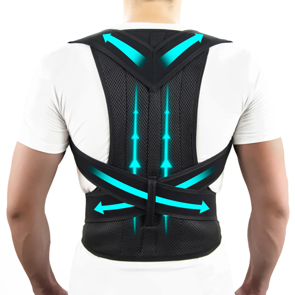 Vue arrière du correcteur de posture RECTIVA et zones de maintien