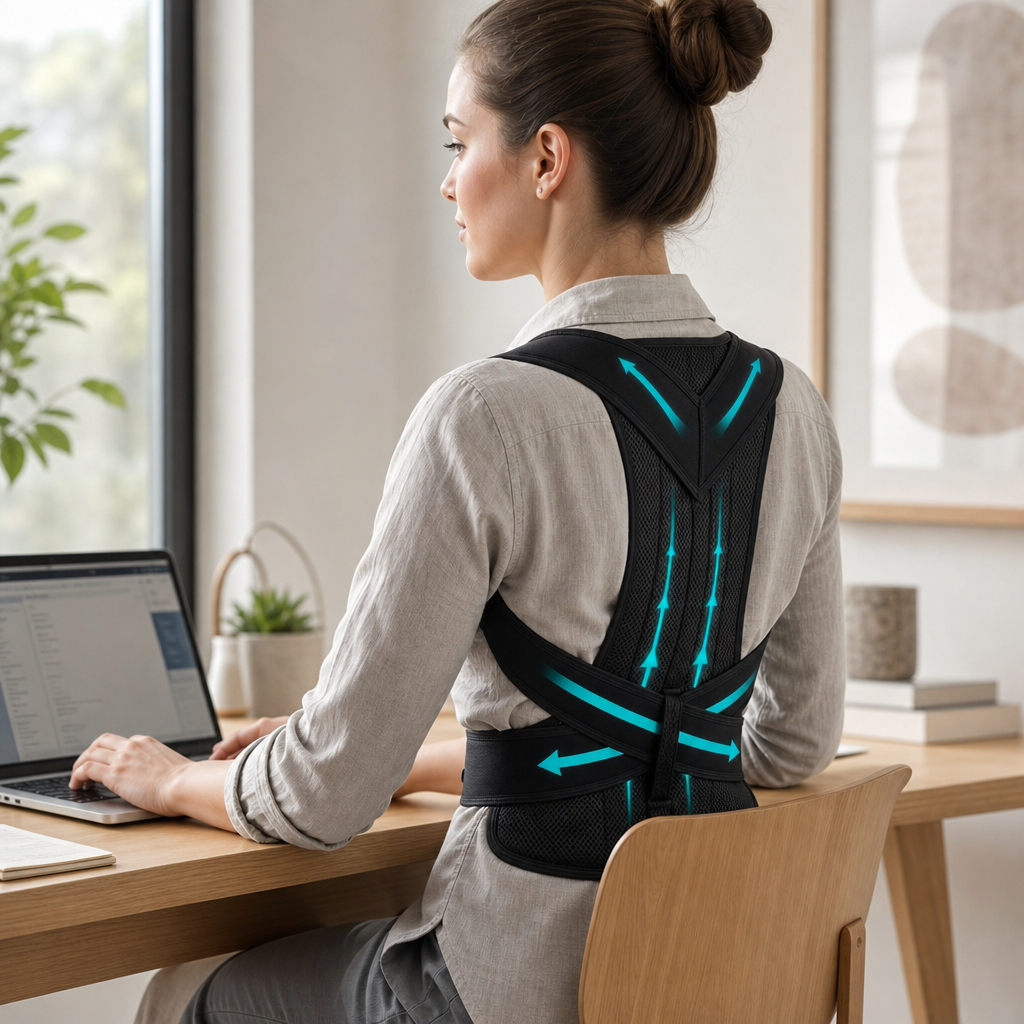 Correcteur de posture RECTIVA porté au quotidien à la maison